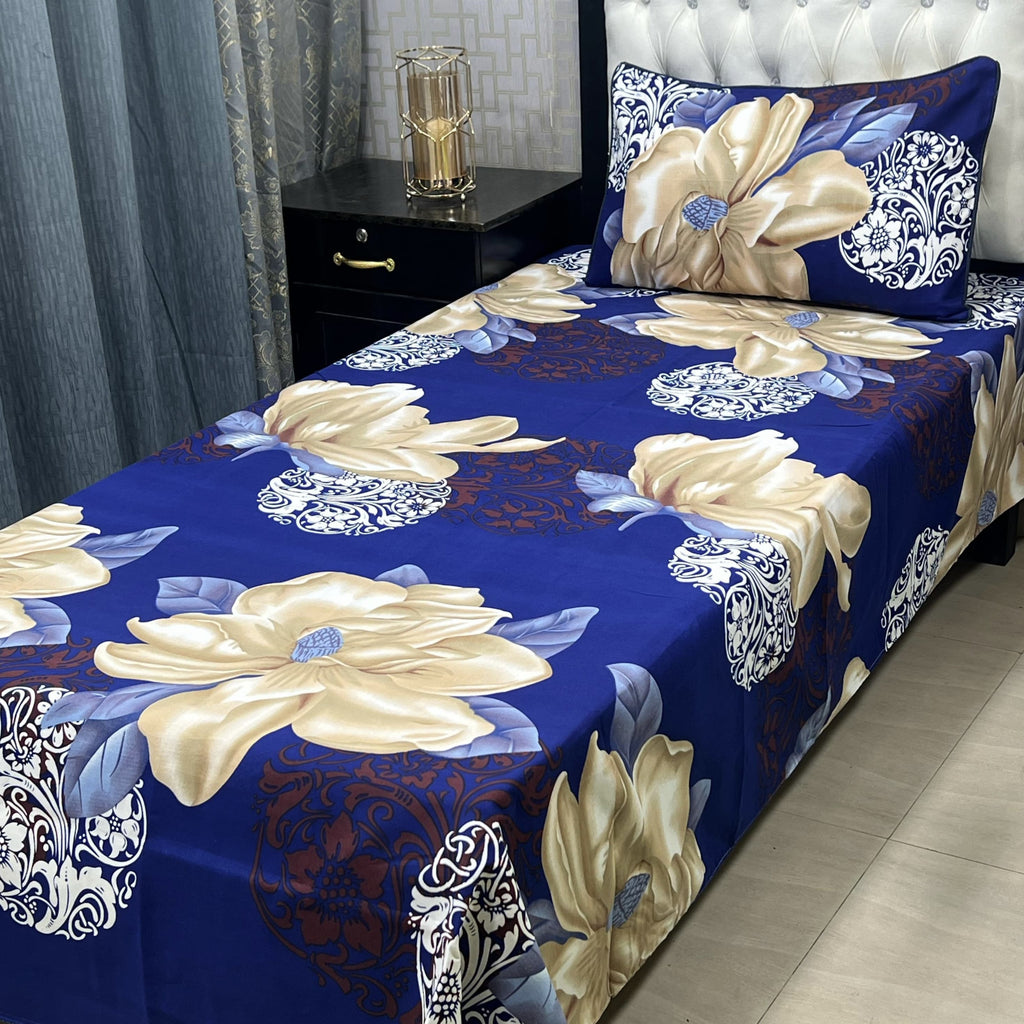 3D Crystal Cotton Single Pair Bedsheet AM3DS-00159