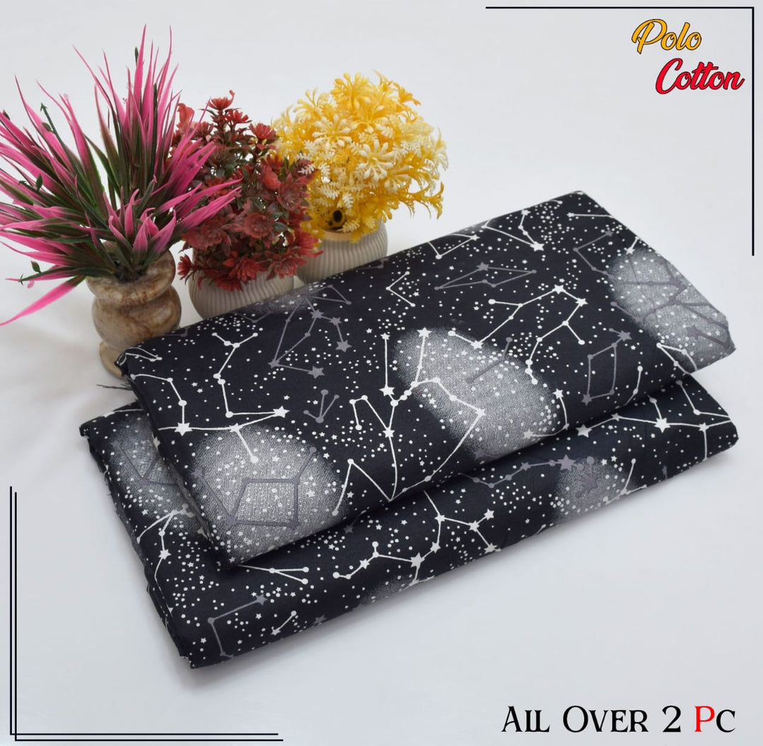 Micro Polo Cotton 2pcs Suit Black Galaxy