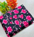 Summer Cotton All over 2pcs Premium Suit Black Pink Flowers NW
