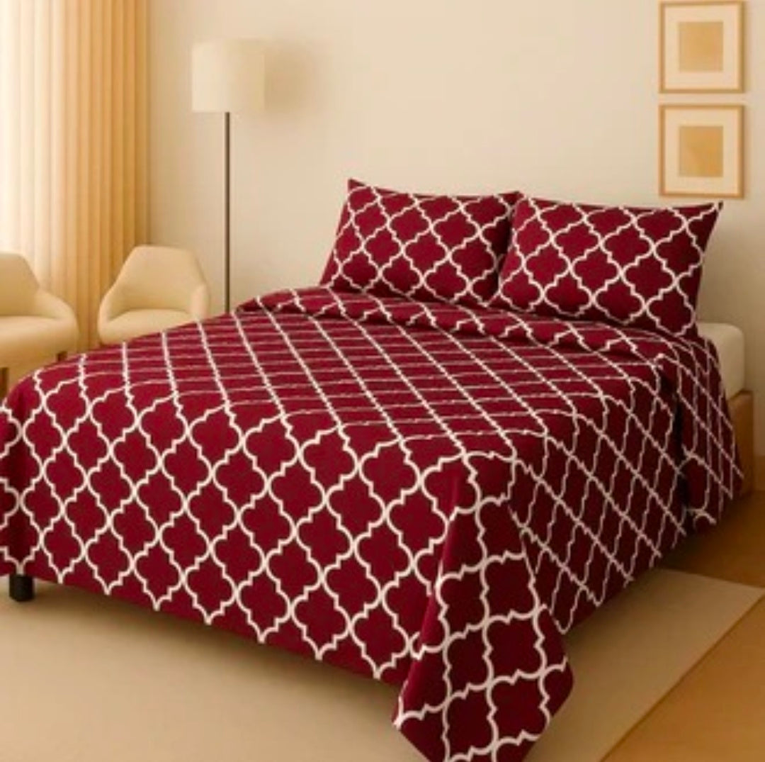 3D Leather Crystal Cotton Bedsheet AM3D-00413