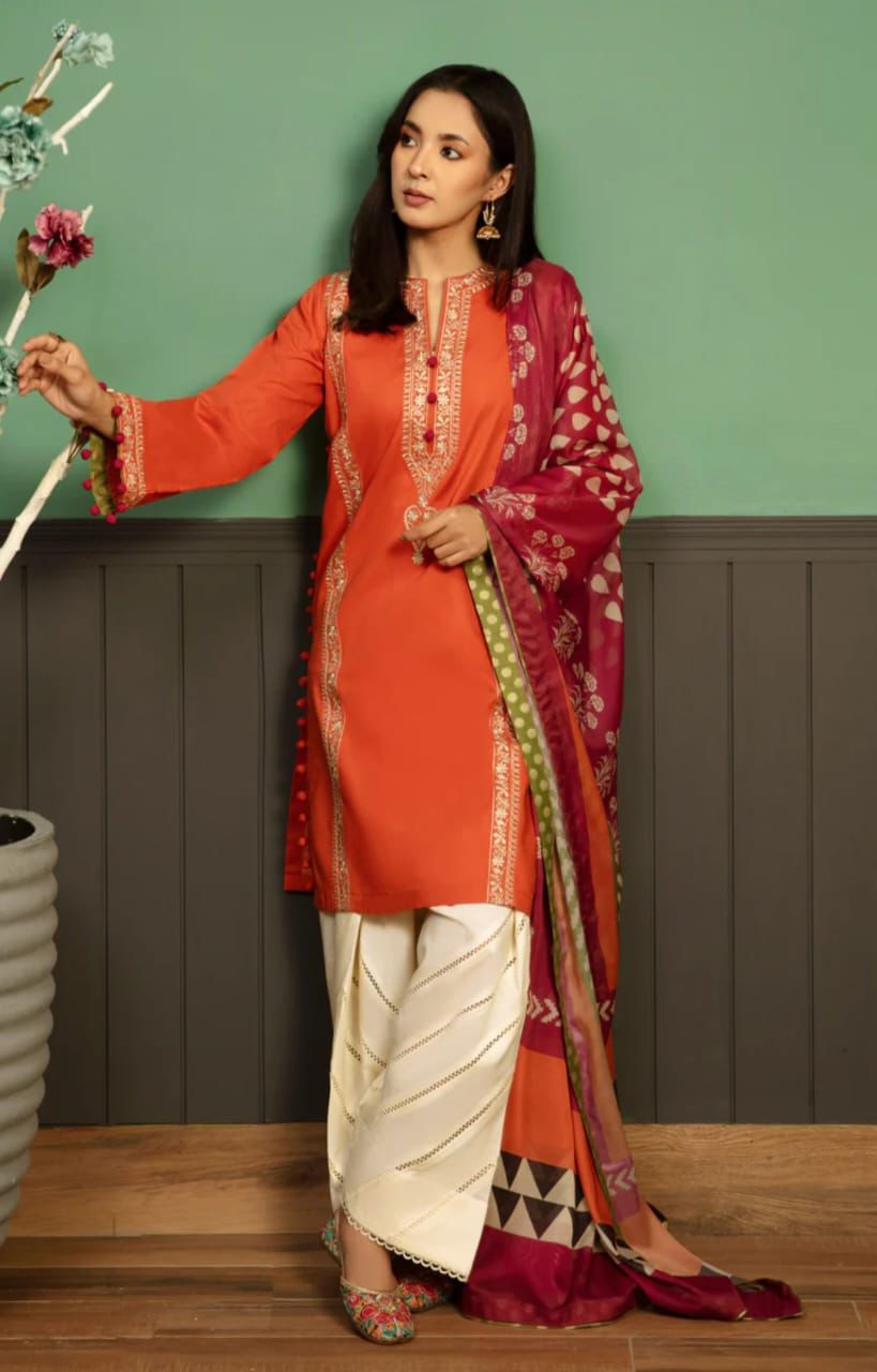 Kokum Embroidered Dhanak Fency 3pcs Vol 0096