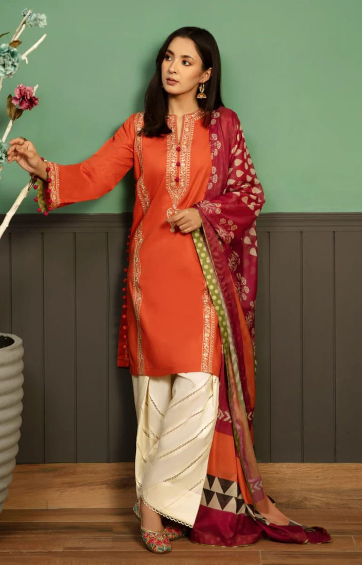 Kokum Embroidered Dhanak Fency 3pcs Vol 0096