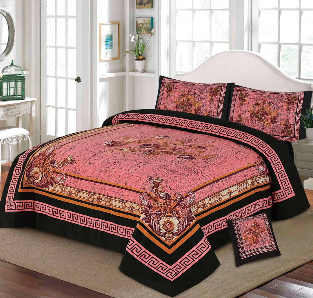 4Pcs 3D Panel Bedsheet Luxury King Size Bedsheets AYPN-00138