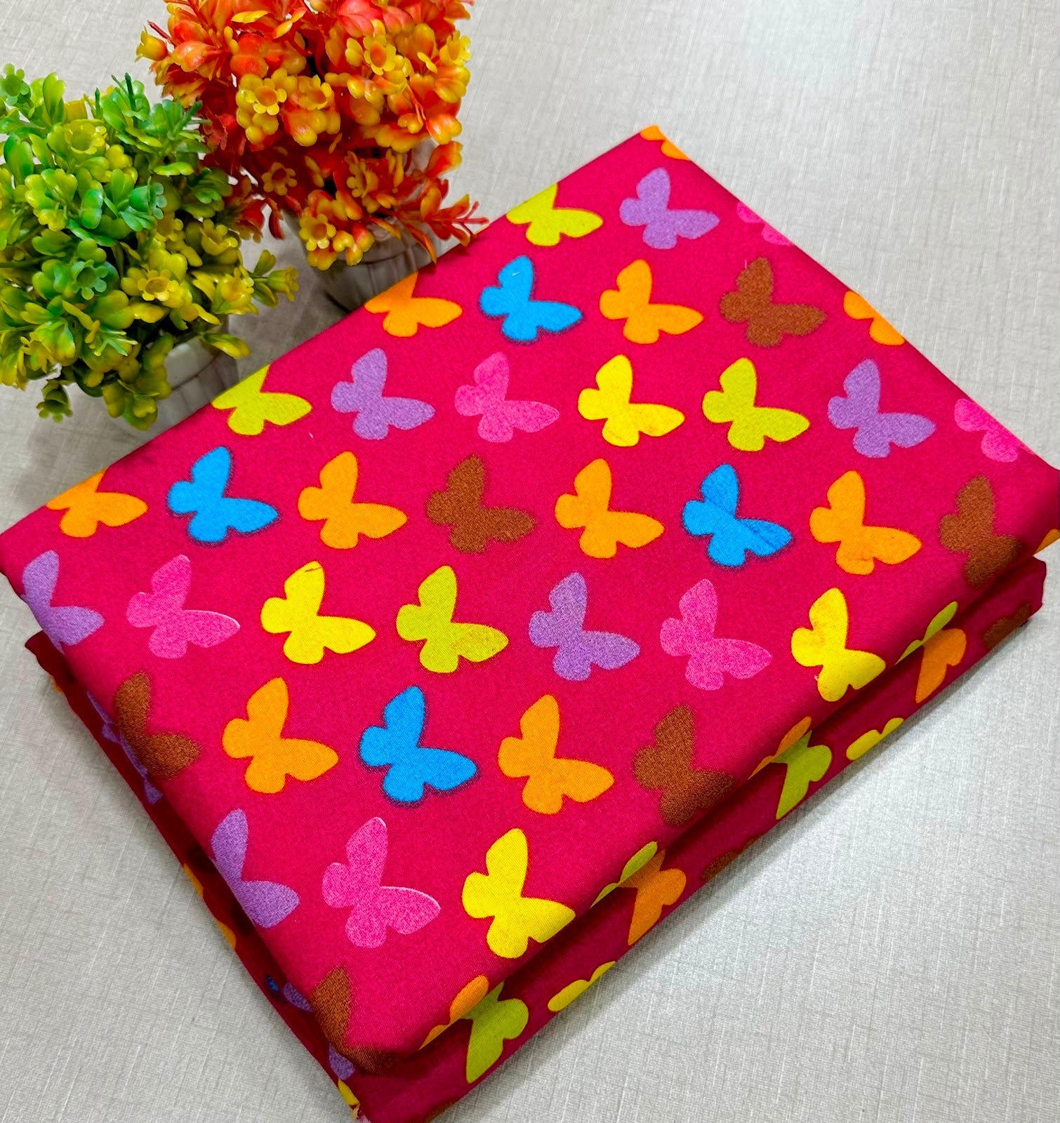 Summer Cotton All over 2pcs Premium Redish Butterfly NW