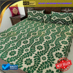 Velvet Jacquard 4pcs King Size Bedsheet Set leafs