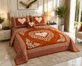 Sweetheart Luxury 4pcs Velvet Jacquard Bedsheet Set Orange