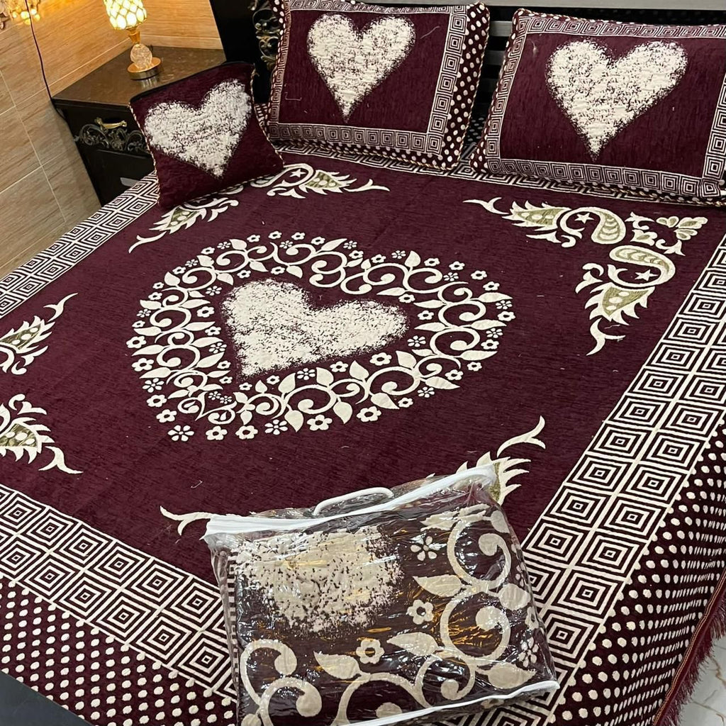 Sweetheart Luxury 4pcs Velvet Jacquard Bedsheet Set