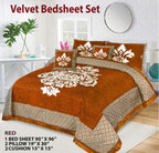 Luxury Velvet Jacquard 5Pcs Bedsheet Set