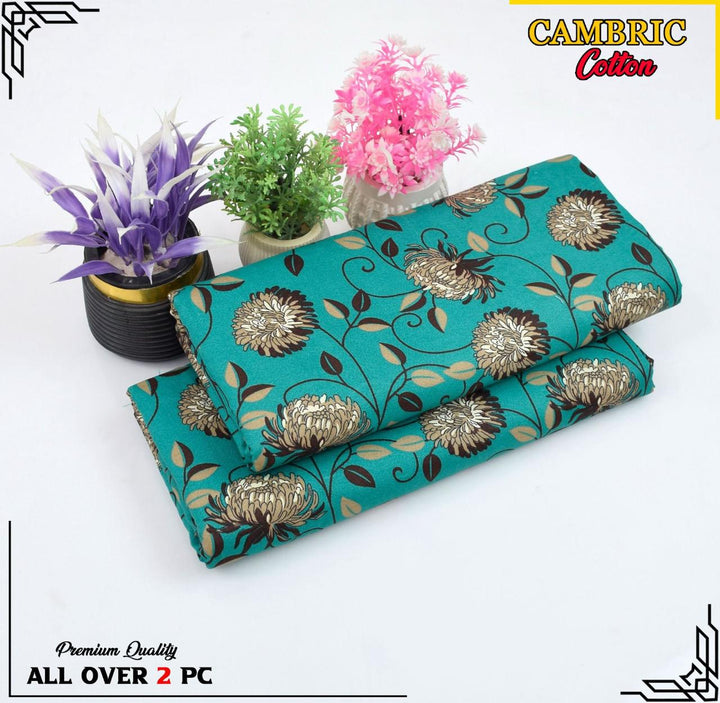 Micro Polo Cotton 2pcs Suit New Green sunny Flower
