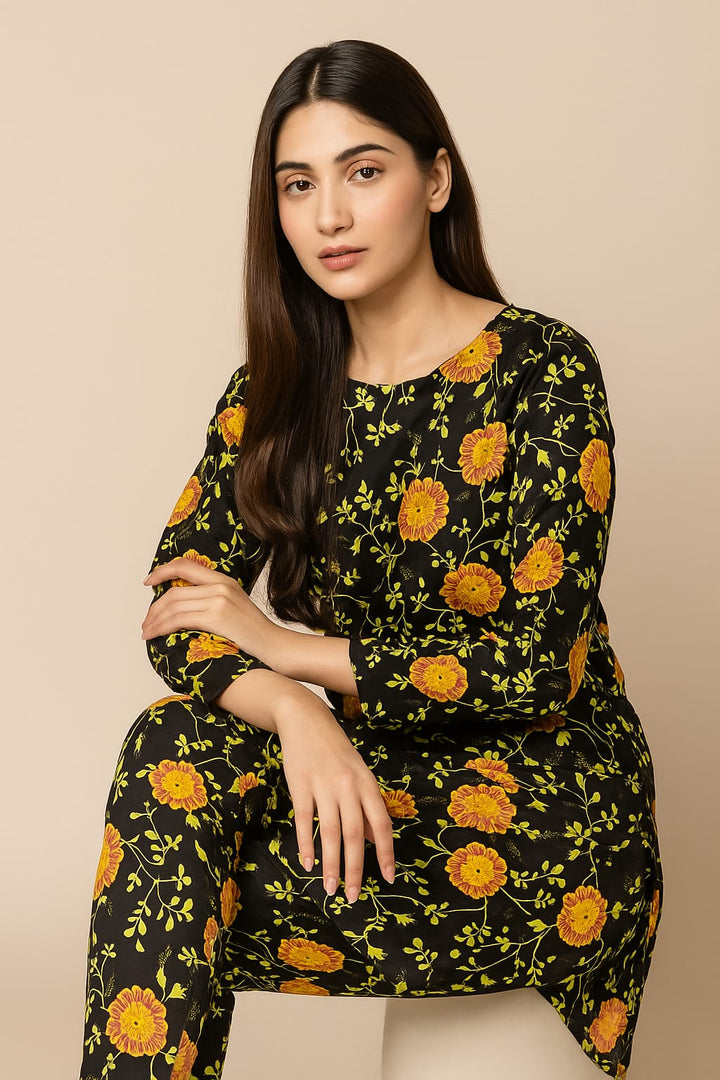 Micro Polo Cotton 2pcs Suit Saffron Night