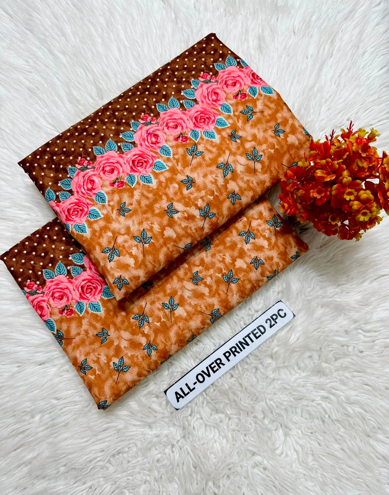 Summer Cotton All over 2pcs Premium Wood Red Roses
