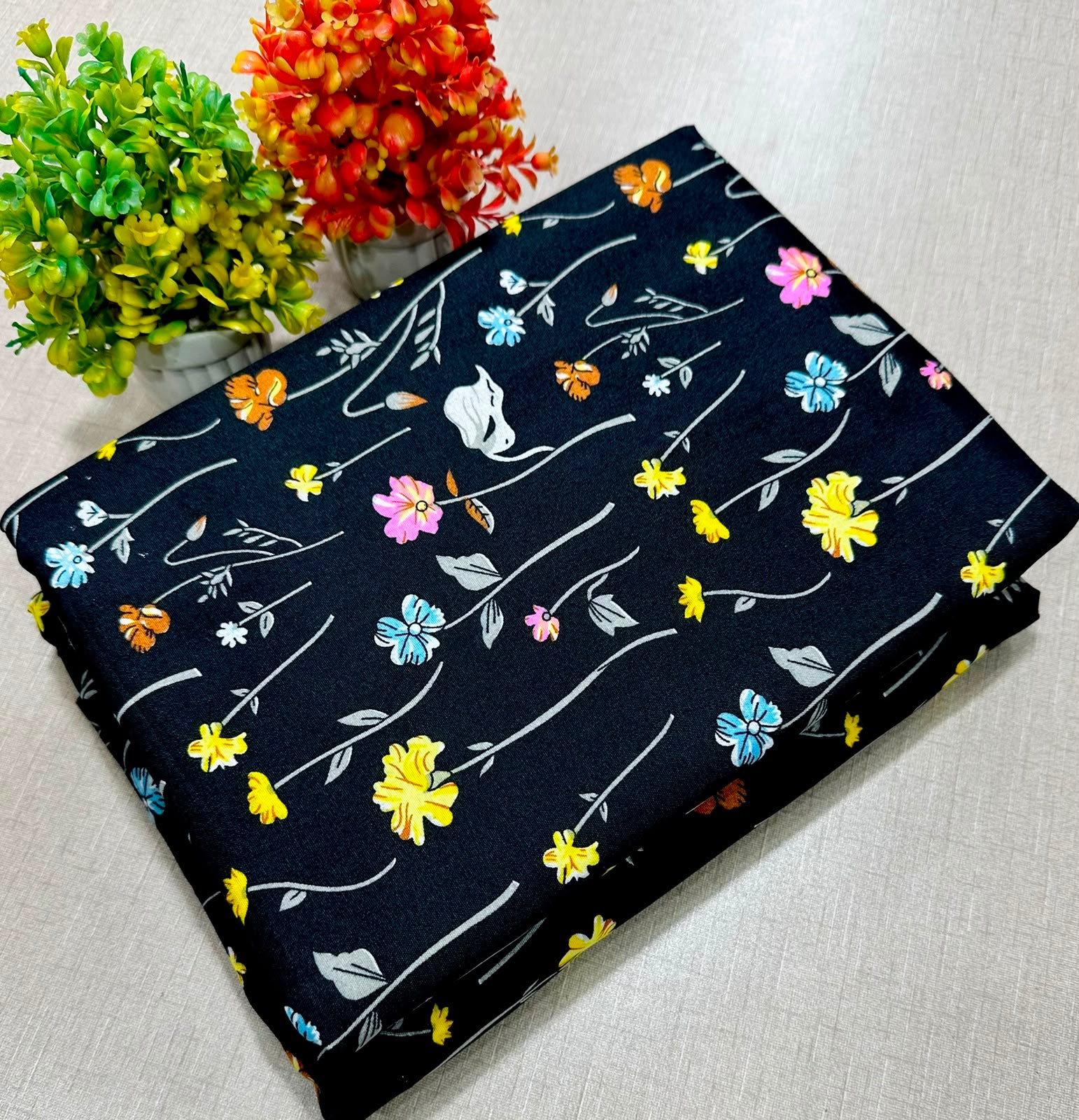 Summer Cotton All over 2pcs Premium Special Black Multi FL
