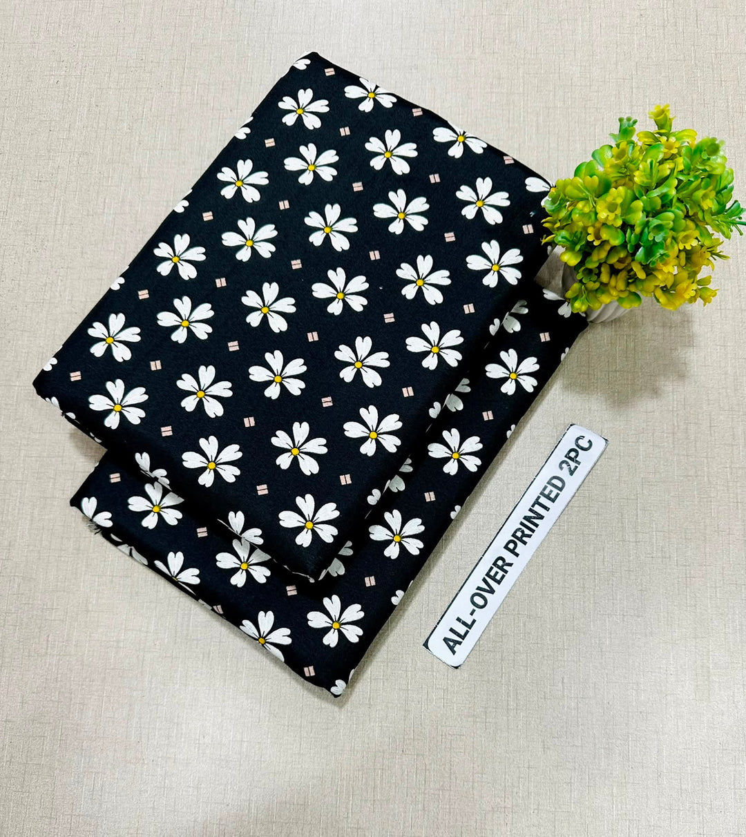 Summer Cotton All over 2pcs Premium Black white Fl Beauty
