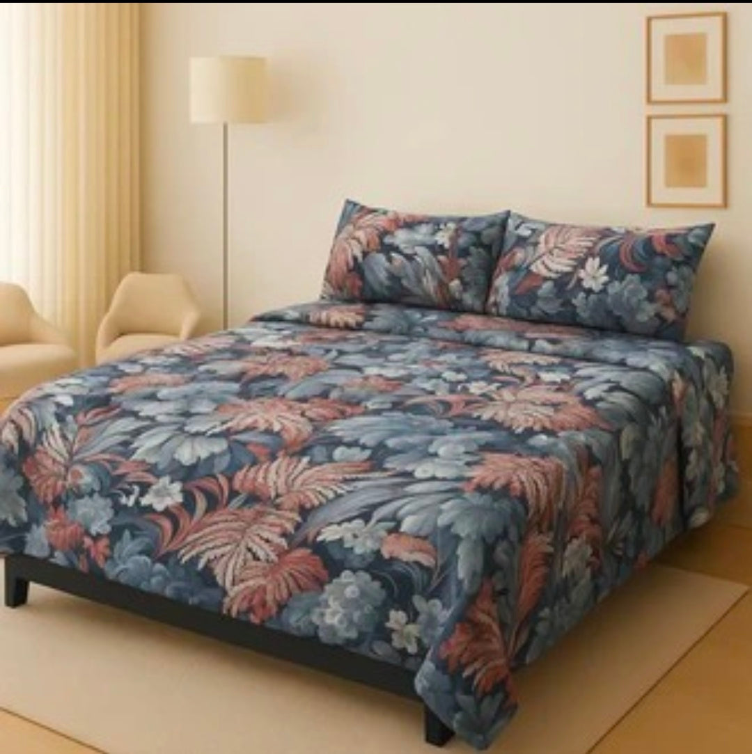 3D Leather Crystal Cotton Bedsheet AM3D-00247