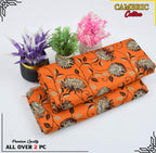Summer Cotton All over 2pcs Premium Suit New Orange sunny Flower