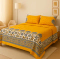 Yellow CMTR 3D Crystal Cotton Plus Bedsheet AYCP-001019