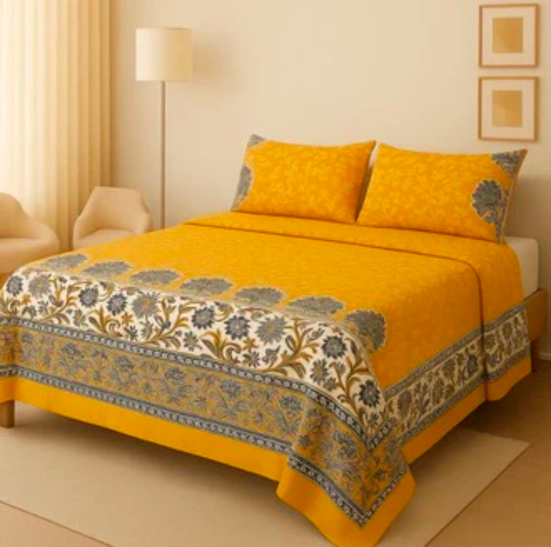 3D Leather Crystal Cotton Bedsheet AM3D-00214