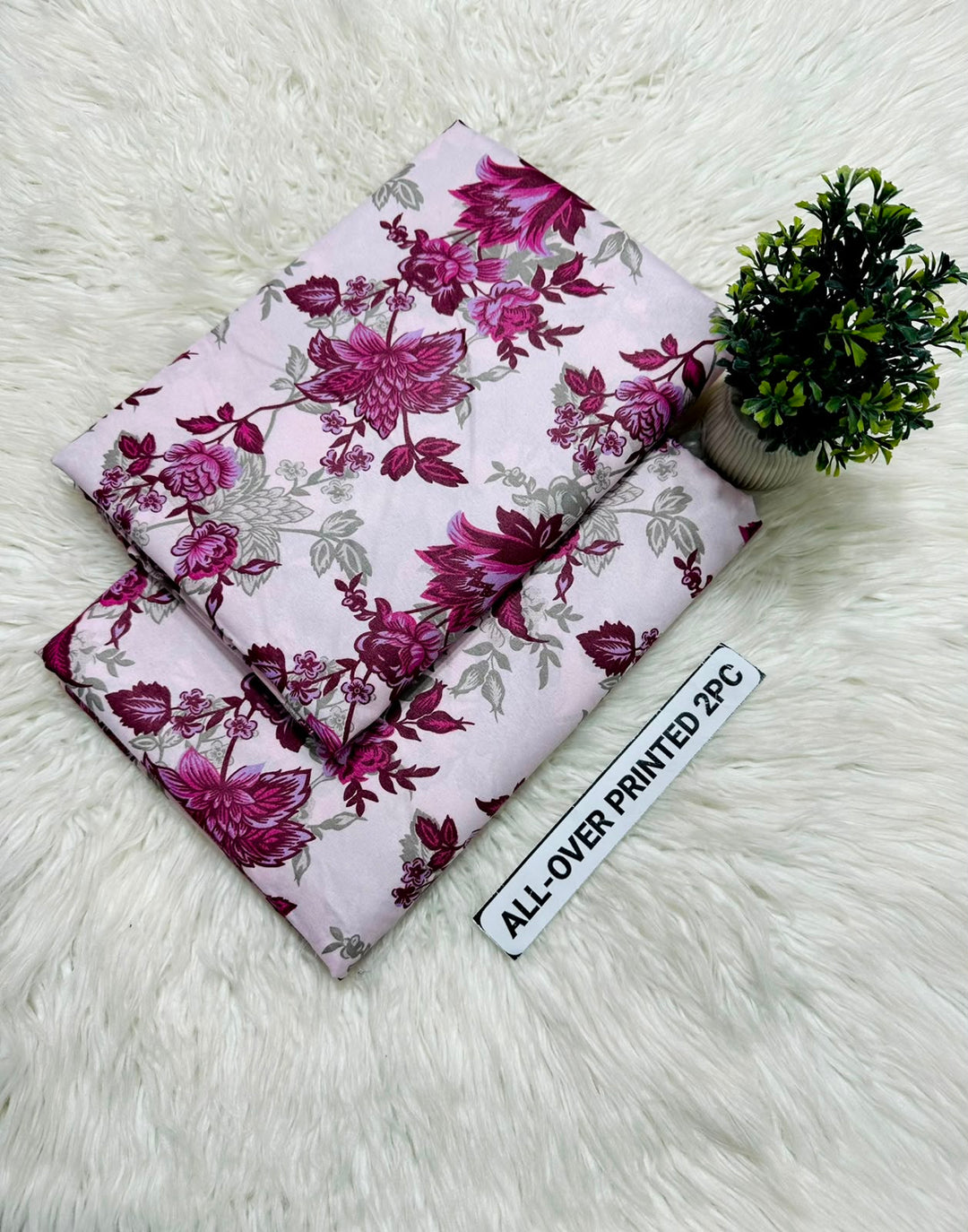 Summer Cotton All over 2pcs Premium Suit Purple Rani