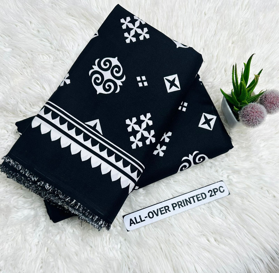 Summer Cotton All over 2pcs Premium Black Taj
