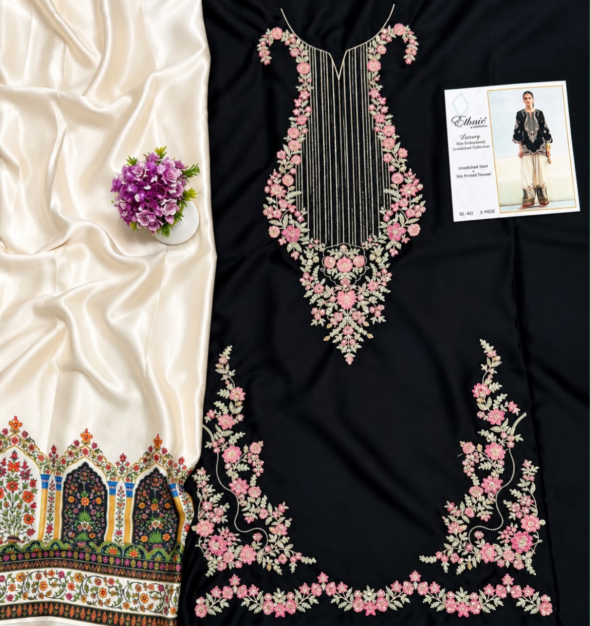 Most Trending Silk Embroidery 2pcs Black