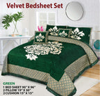 Luxury Velvet Jacquard 5Pcs Bedsheet Set