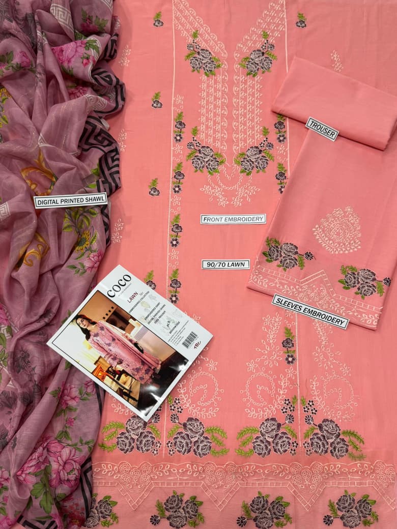 Summer Lawn Embroidery 3pcs Collection AYL3-10718