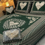 Sweetheart Luxury 4pcs Velvet Jacquard Bedsheet Set