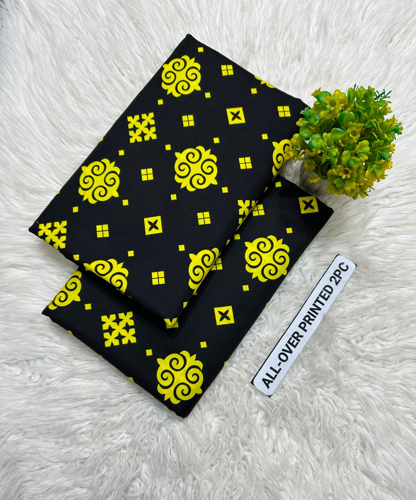 Summer Cotton All over 2pcs Premium Black Green Taj
