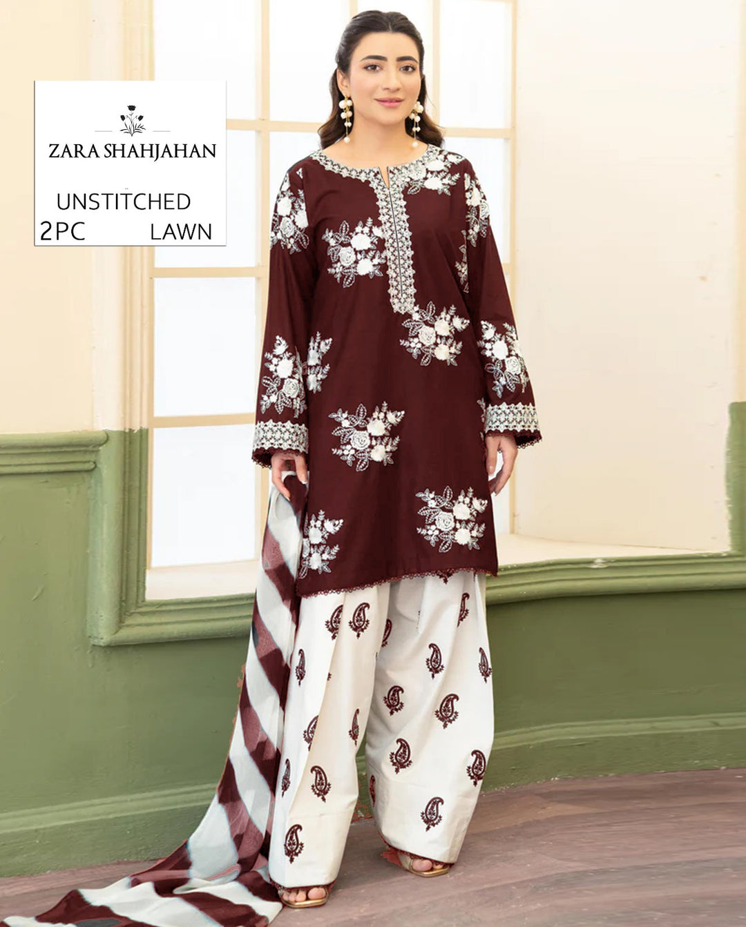 Premium Lawn Embroidery 2pcs AYAS1st 00801