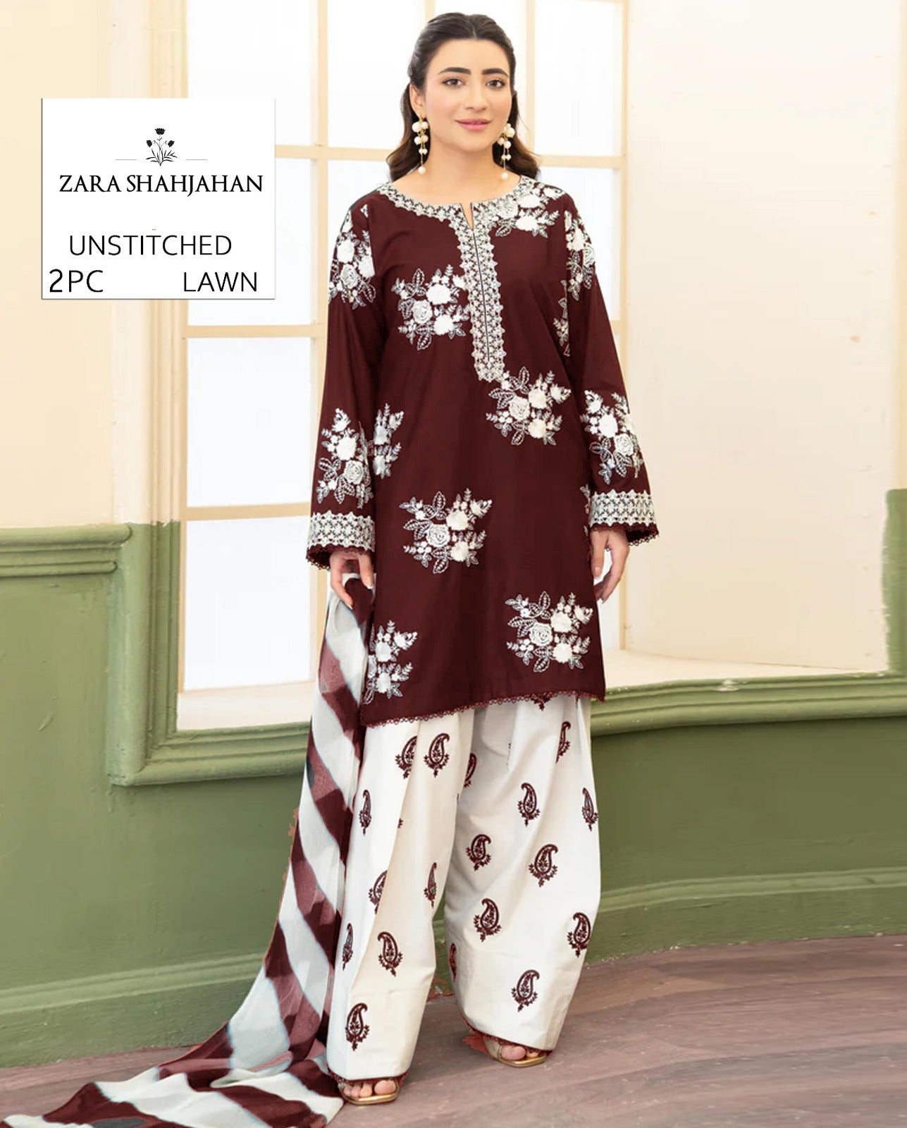 Premium Lawn Embroidery 2pcs AYAS1st 00801
