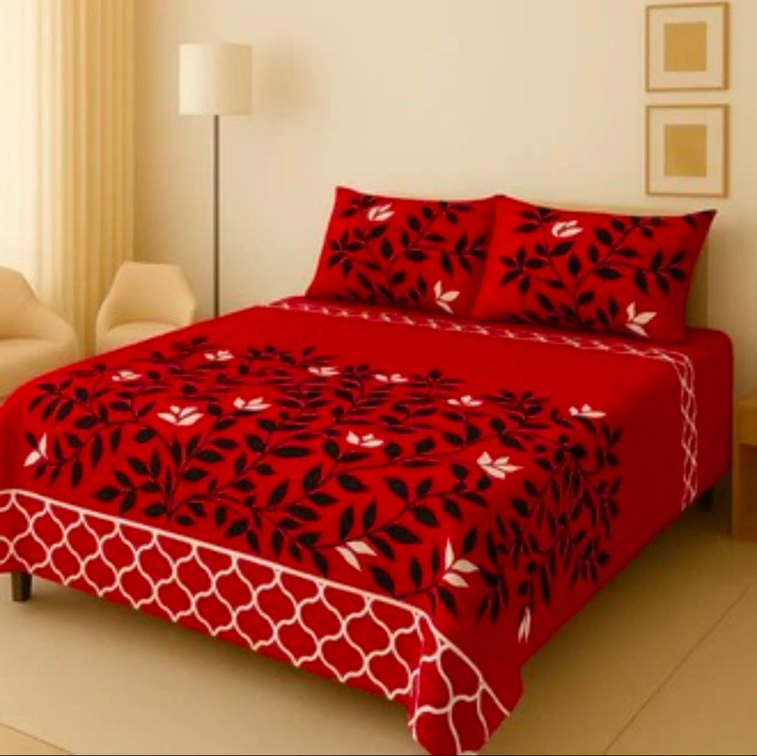 3D Leather Crystal Cotton Bedsheet AM3D-00425