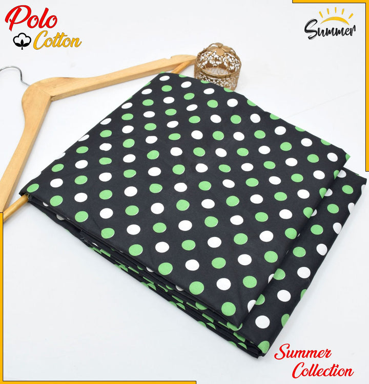 Micro Polo Cotton 2pcs Suit Round Green white