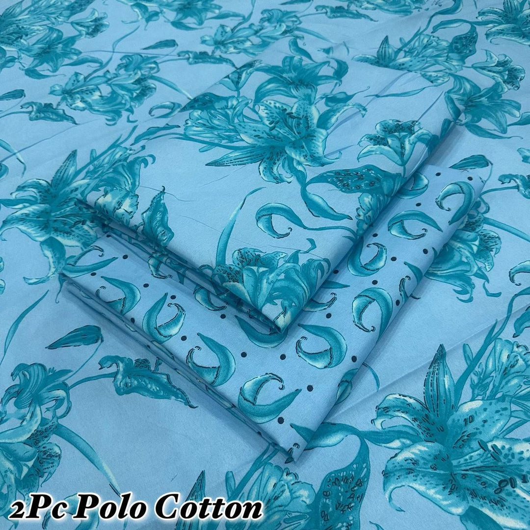 Micro Polo Cotton 2pcs Suit sky wt leaf