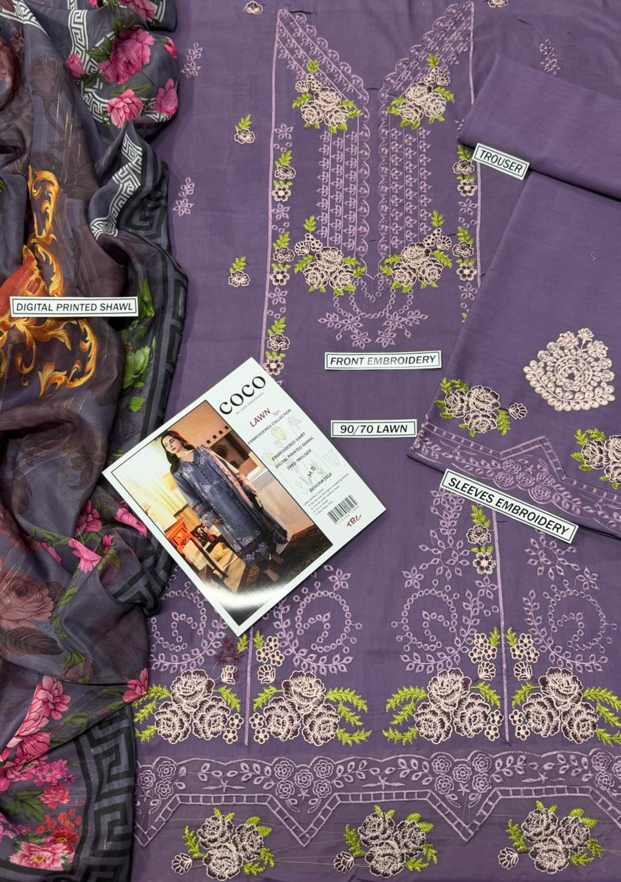 Summer Lawn Embroidery 3pcs Collection AYL3-10720