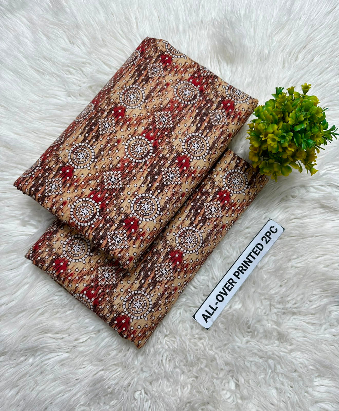 Summer Cotton All over 2pcs Premium NW Round Jewels Brownish