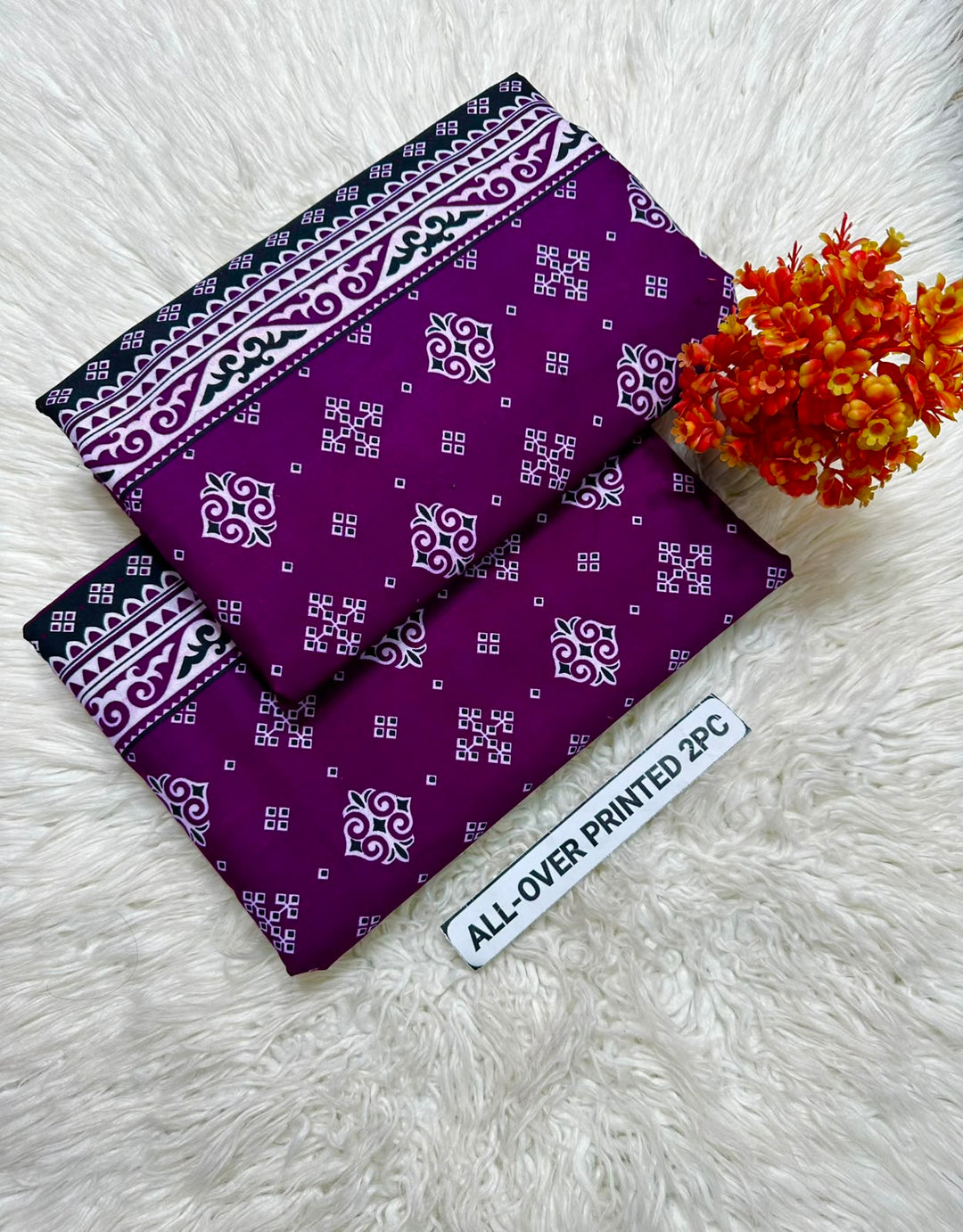 Summer Cotton All over 2pcs Premium Purple Taj