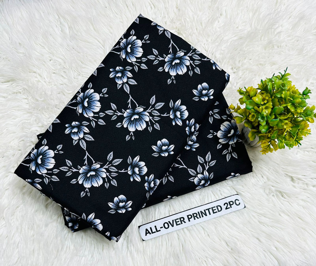 Summer Cotton All over 2pcs Premium Black Floral Grey