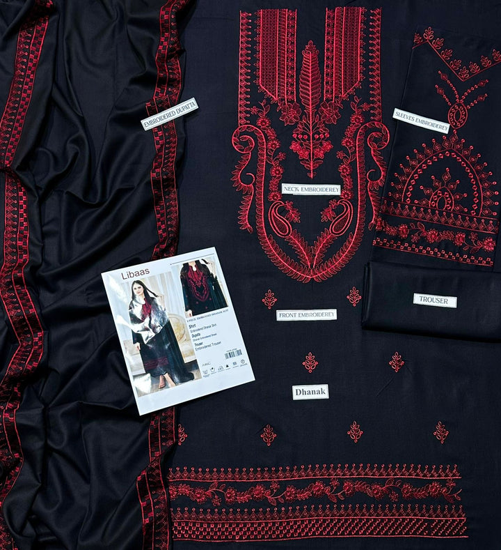 Libas Dhanak 3pcs Embroidery Most Demanding Suit 00976