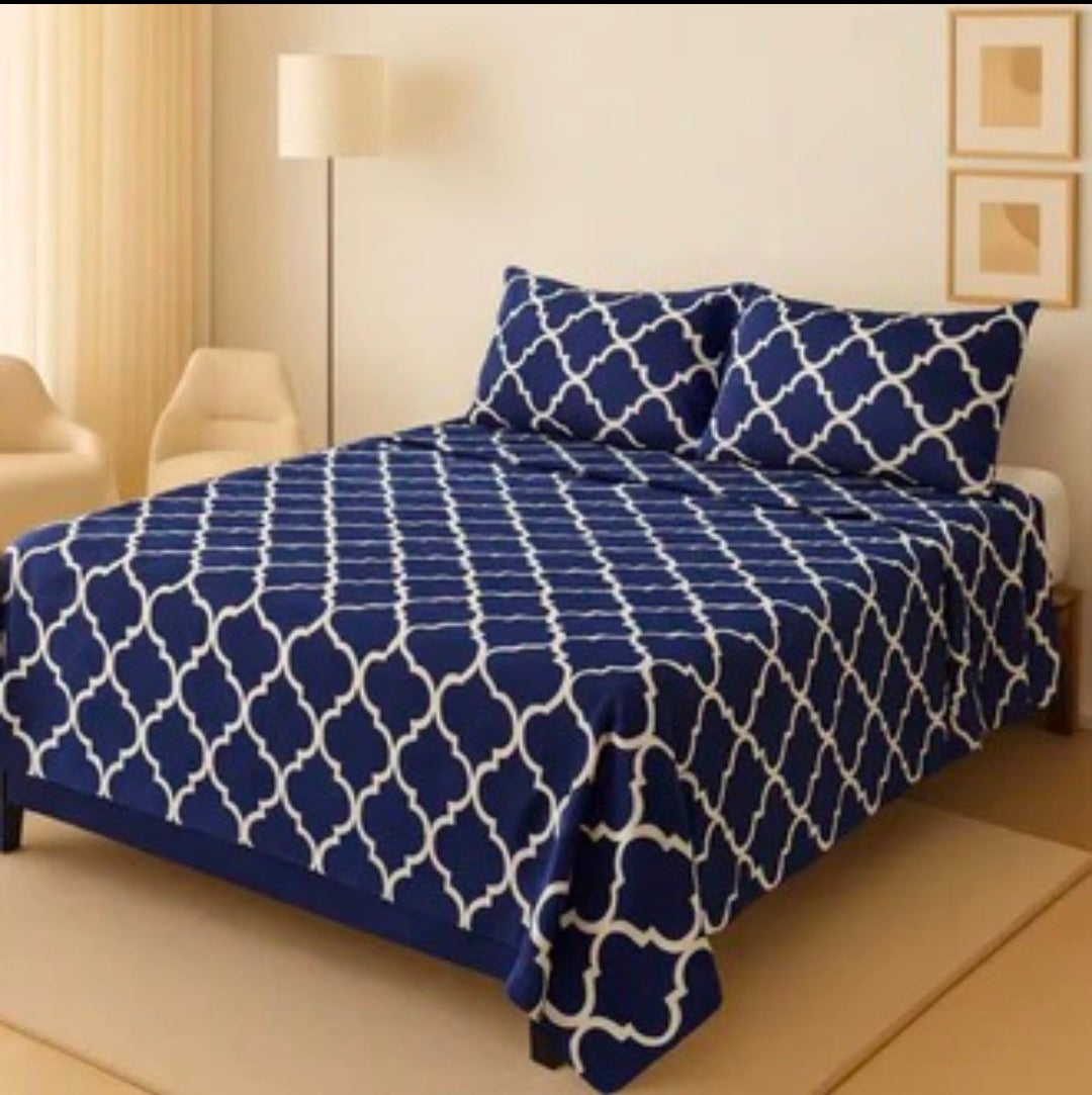 3D Leather Crystal Cotton Bedsheet AM3D-00415