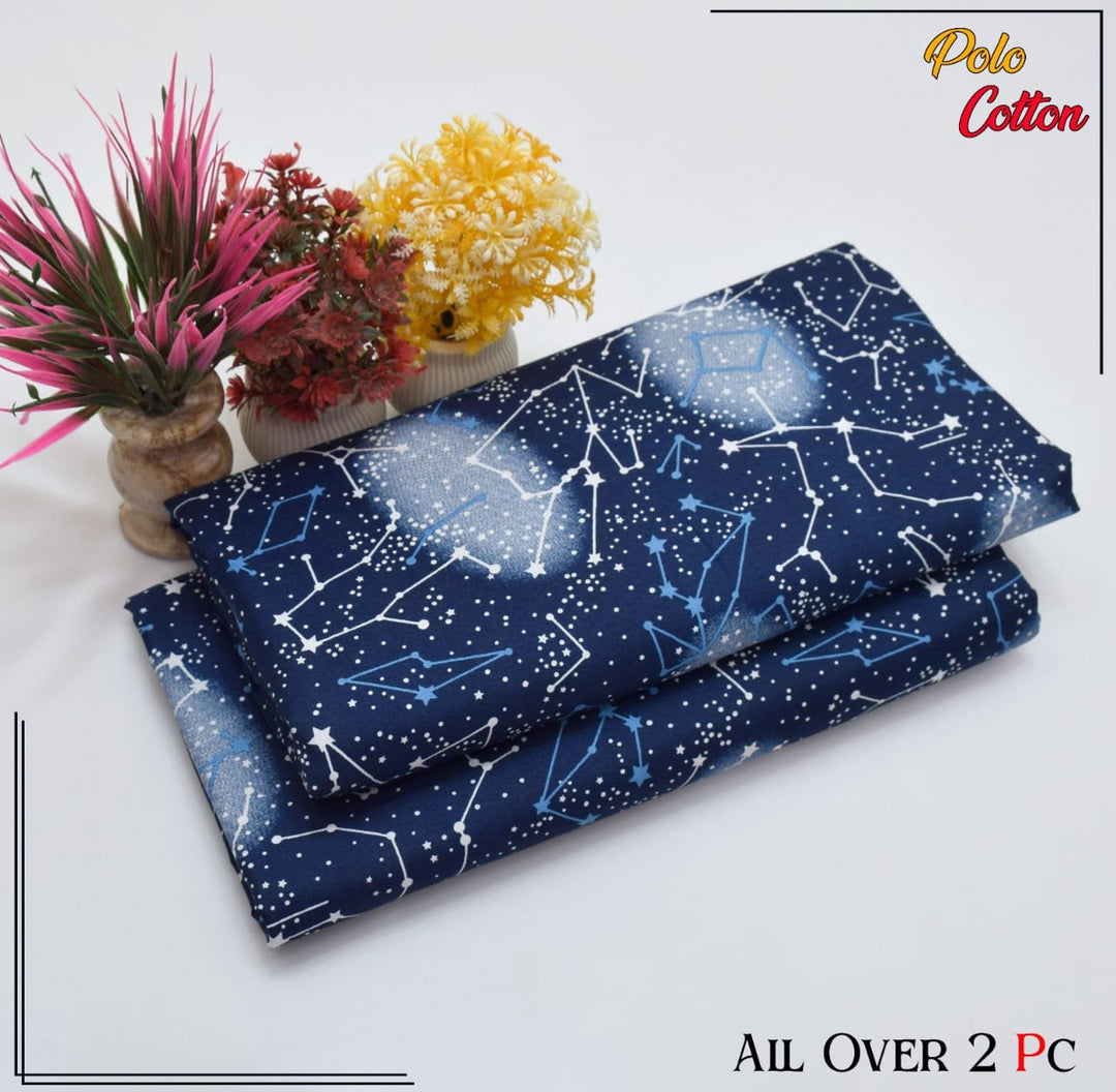 Micro Polo Cotton 2pcs Suit Blue Galaxy