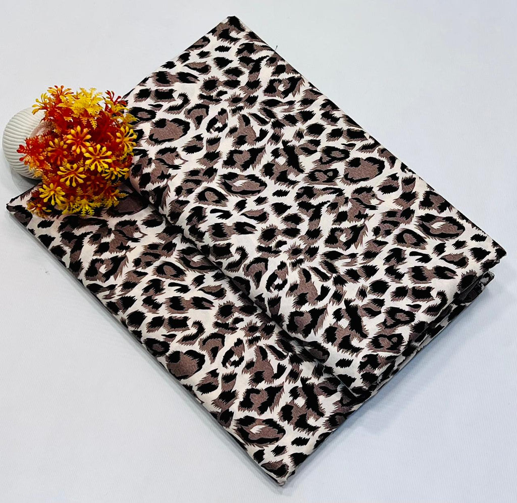 Summer Cotton All over 2pcs Premium Suit brown Choco Tiger