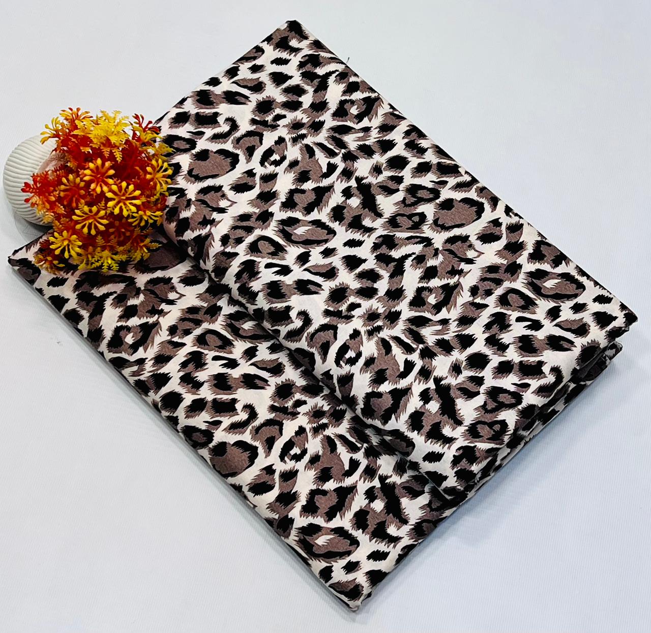 Summer Cotton All over 2pcs Premium Suit brown Choco Tiger
