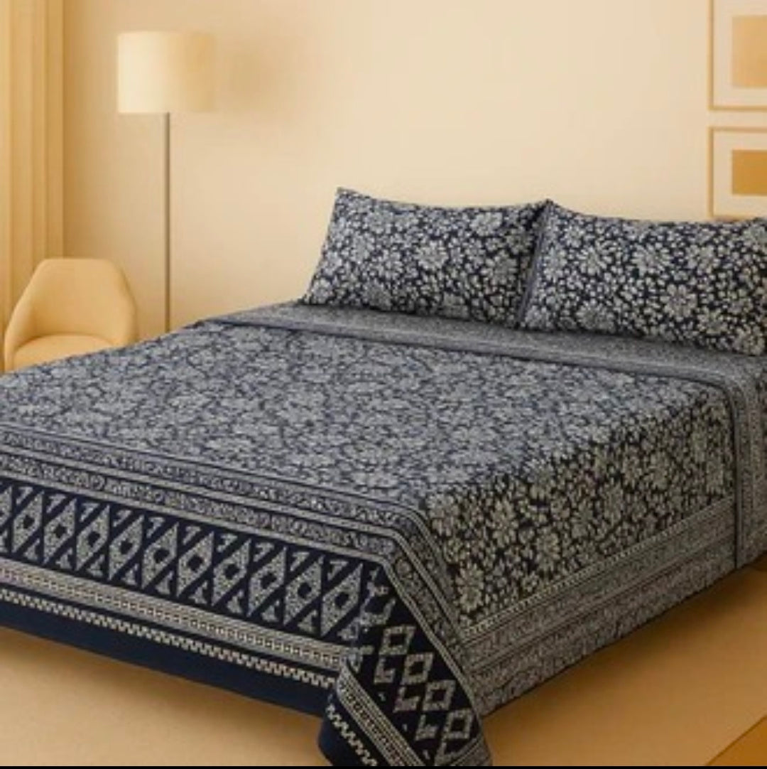 Patels Bed 3D Crystal Cotton Plus Bedsheet AYCP-001052
