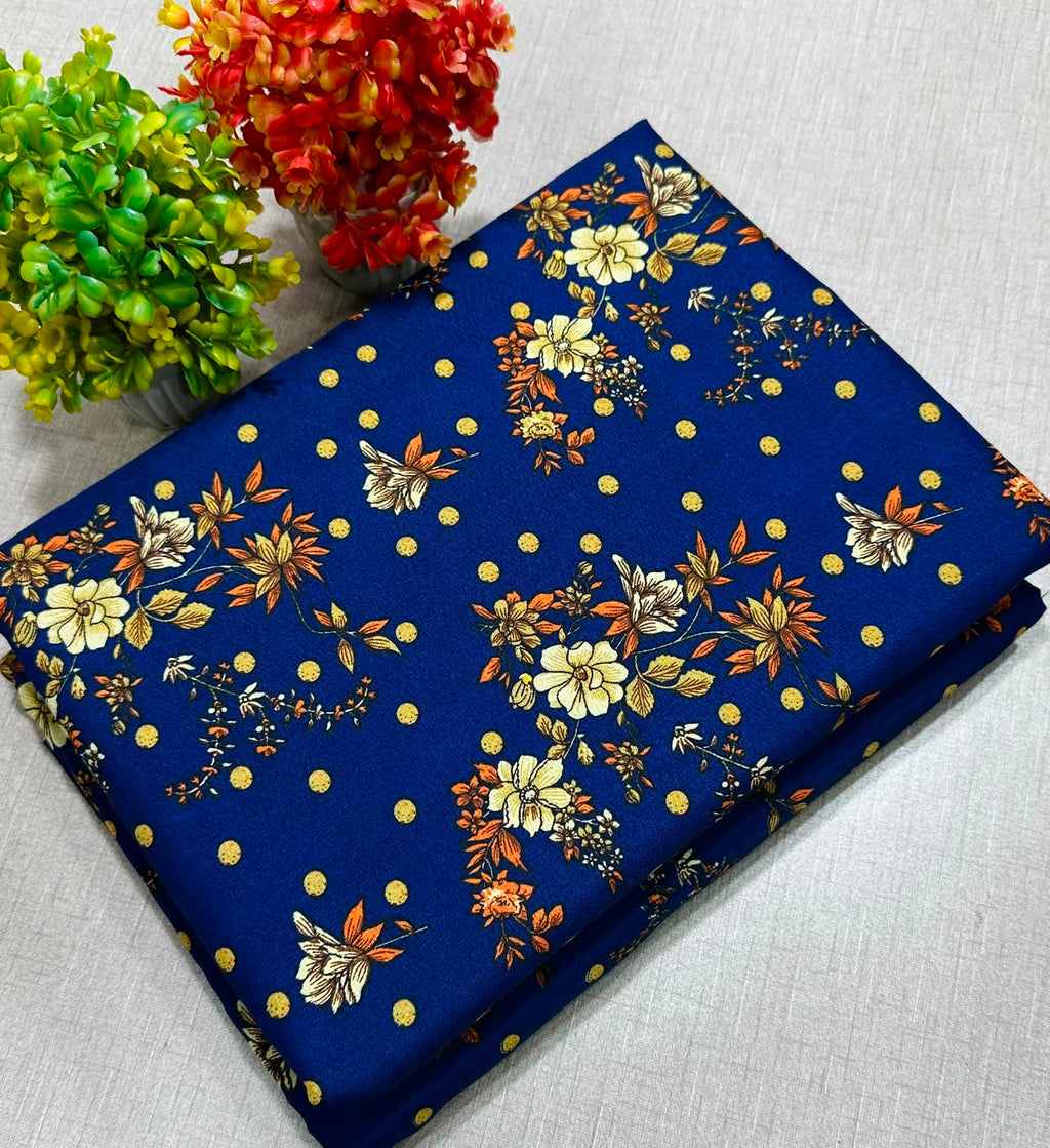 Summer Cotton All over 2pcs Premium Blue Golden Floral