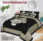 Luxury Velvet Jacquard 5Pcs Bedsheet Set
