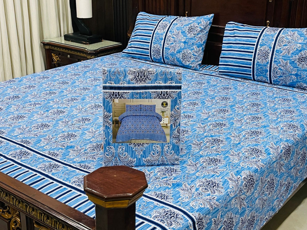 Pure Crystal Cotton 100% King Size Double Bedsheet AYKG-00107