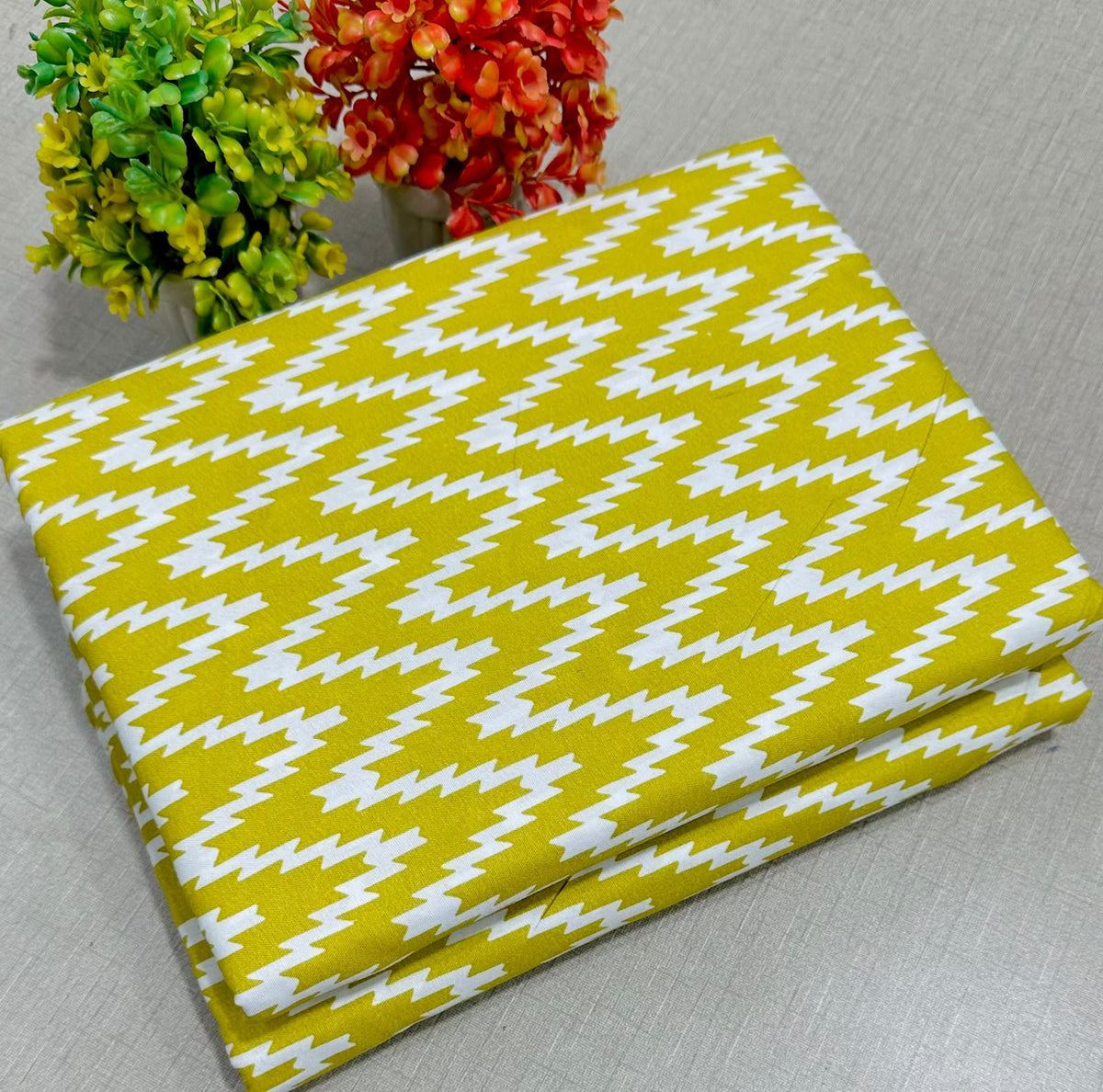 Summer Cotton All over 2pcs Premium Suit Yellow Bjl 2pcs