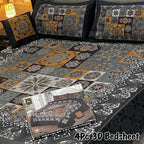 4Pcs 3D Panel Bedsheet Luxury King Size Bedsheets AYPN-00143
