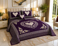 Sweetheart Luxury 4pcs Velvet Jacquard Bedsheet Set Purple