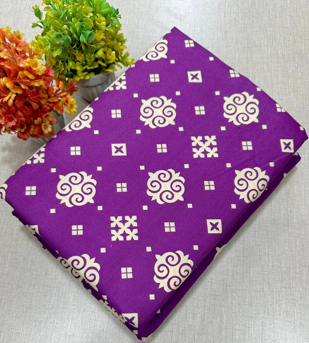 Summer Cotton All over 2pcs Premium Suit NW Taj Purple